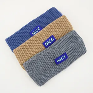 Knitted headband winter ear warmer stretchy ribbed hair band solid color knit hair accessories