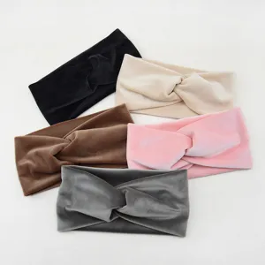 Velvet cross headband set, wide hair band for yoga, face washing and daily warm styling.
