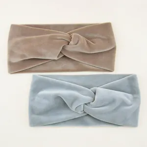 Plush velvet twisted headband for women, wide winter warm ear protection hair band set.