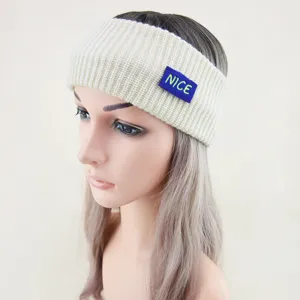 White knit headband cozy winter hair accessory warm ear warmer y2k fashion style