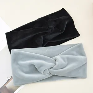 Plush twist headband for women, soft velvet wide hair band, stylish daily hair accessories.