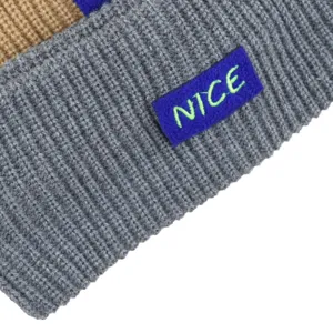 Y2K style knitted headband with letter embroidery, warm winter hair accessory for daily sports.