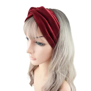 Velvet Knotted Headband Winter Warm Ear Protection Hair Band Wide Yoga Makeup Hair Hoop