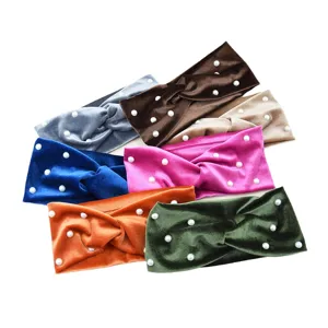 Samt Perlen Twist Stirnband breites Haarband Winter warm Yoga Gesicht waschen Zubehör
