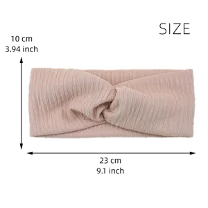 Casual solid color twisted headband, soft crinkled wide hair band for women daily styling.