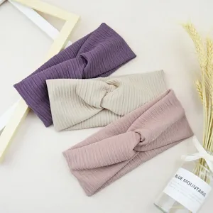 Twisted Headband Wide Vertical Stripe Elastic Hair Band Yoga Sports Headwear Set