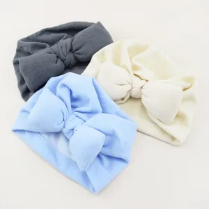 Baby Schleife Turban Mütze Kleinkind einfarbig Knoten Kappe süße Kopfbedeckung 3Stk
