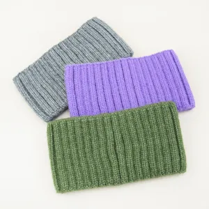 Knitted headband solid color wide ribbed hair band soft daily wear stretch hair accessory 3pcs