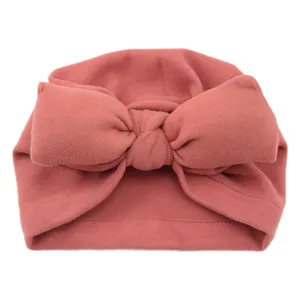 Einfarbiges Baby Knoten Turban Mütze, süßes Kleinkind Kopftuch und Pullover Mütze für Alltag.