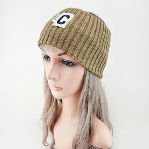 Bandeau de cheveux large en tricot hiver unicolore serre-tête accessoire élégant femme