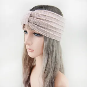 Knitted headband solid color twist turban hair accessory casual warm winter hairband