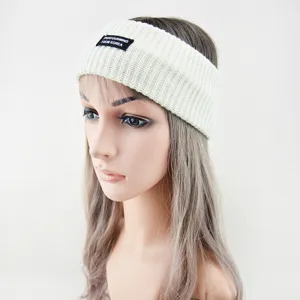 Knitted hairband wide winter warm headband solid color hair accessories casual style