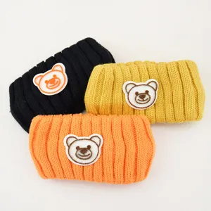 Korean style cute bear knit headband soft cozy winter hair band for women casual fashion daily wear style