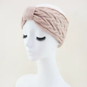 Knit cable headband warm winter ear warmer fashion hair accessory fine detail view