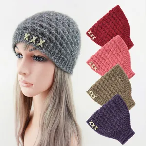 Fascia per Capelli in Maglia Ananas Croce Strass Scaldaorecchie Inverno Caldo Poliestere Fascia Sportiva per Donna Gioielli
