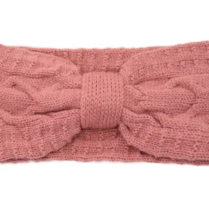 Fascia in maglia con fiocco, accessorio per capelli caldo invernale, elegante cerchietto.