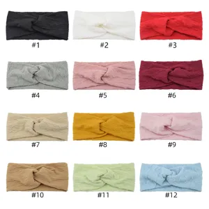 Bubble fabric cross headband set, wide brim stretch hair band for yoga, face washing sports.