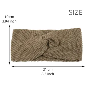 Gestricktes Kreuz Stirnband Winter warmes Haargeschenk einfarbig gemütlicher Wollreif