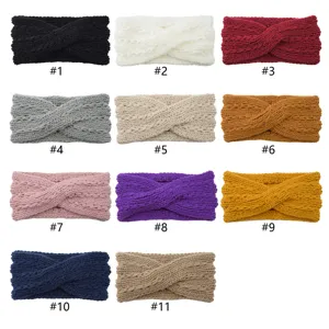 Chunky knit twisted headband in multiple colors, cozy winter ear warmer and face wash hair band.