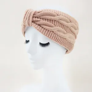 Cozy knit headband for women winter warm cable knit ear warmer fleece lined hair accessories