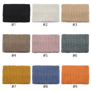 Bandeau tricoté à rayures verticales, accessoire de cheveux en laine double couche.
