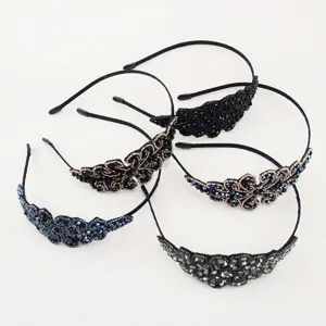 Handmade crystal rhinestone thin headband alloy elegant hair hoop boutique fashion hair accessory