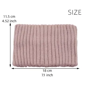 Bandeau tricote cote rose pour femme large accessoire de coiffure chaud pour maquillage