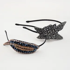 Exquisite handmade crystal beaded hairband elegant hair accessories for women detail view