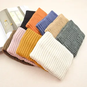 Bandeau en tricot côtelé hiver chaud serre-tête accessoires de cheveux colorés