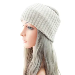 Bandeau large en tricot chauffe-oreilles hiver doux unicolore accessoire de coiffure quotidien