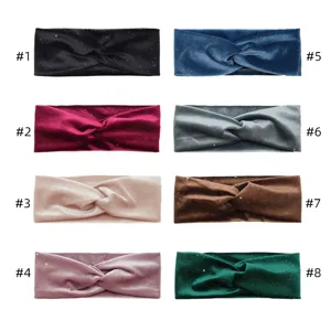 Velvet twist headband for women, soft elastic hair band, stretchy yoga sports headwear.