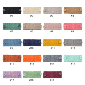 Bandeau tricoté côtelé uni avec boutons bandeau cheveux sport yoga accessoire mode