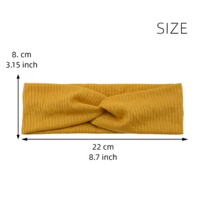 Ribbed twist headband for women summer sports face washing breathable elastic hair band size