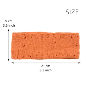 Orange knitted headband distressed wool yoga face wash hair band winter sports hair accessory