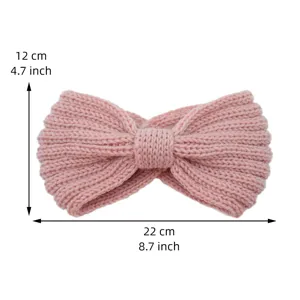 Roze gebreide haarband voor dames, stijlvolle gekruiste haarhoofdband en warme winter accessoires.