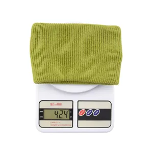 Green knitted headband winter warm hair accessory solid color stretch head wrap daily wear