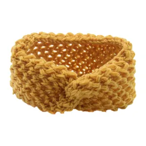 Bandeau tricoté jaune pour femme large bandeau de cheveux hiver yoga sport accessorio