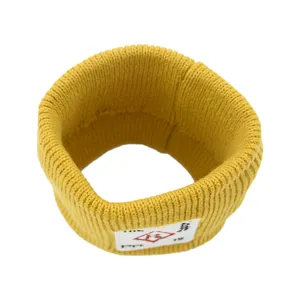 Bandeau tricoté jaune bandeau de cheveux large d'hiver accessoire de yoga de sport
