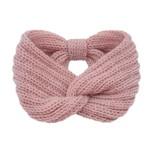 Stijlvolle gebreide roze haarband voor vrouwen, comfortabele wollen haarband voor dagelijks.
