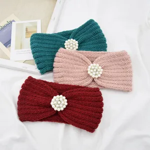 Knitted Pearl Headband Winter Warm Hair Band Fashion Yoga Sports Hair Accessories