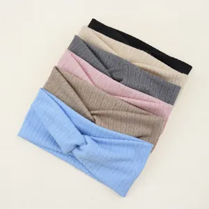 Bandeau croisé en tricot élastique pour le sport yoga lavage du visage accessoires