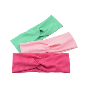 Trendy ribbed knotted headband for women, soft elastic hair band for daily yoga sport wash face.