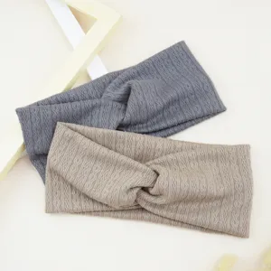 Bandeau croisé en tricot, bande de cheveux élastique pour le sport, le yoga et le visage.