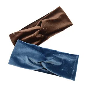 Velvet twisted hair band elastic sports yoga headband for face washing daily wear soft hair accessory