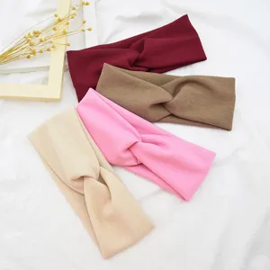 Western Style Women Elastic Polyester Hairband Criss Cross Athletic Workout Sport Yoga Headband Retro Headwear Accessories