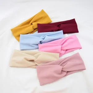 Elastic cross headband for yoga sports and daily wear soft breathable fabric hair accessories