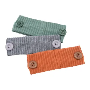 Bandeau tricoté avec boutons sport yoga serre-tête ensemble de trois couleurs élégantes.