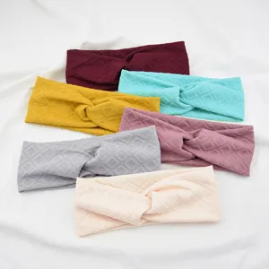 Waffle knit twist headband set, breathable athletic hair band for yoga, face washing and daily wear.