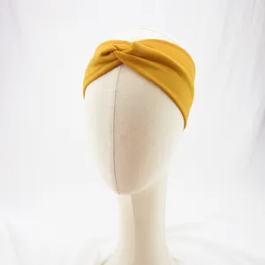 Yellow twist headband yoga sports hair band breathable elastic fabric hair accessory