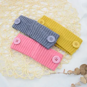 Bandeau tricoté côtelé avec boutons, serre-tête élastique et doux pour le yoga et le sport.